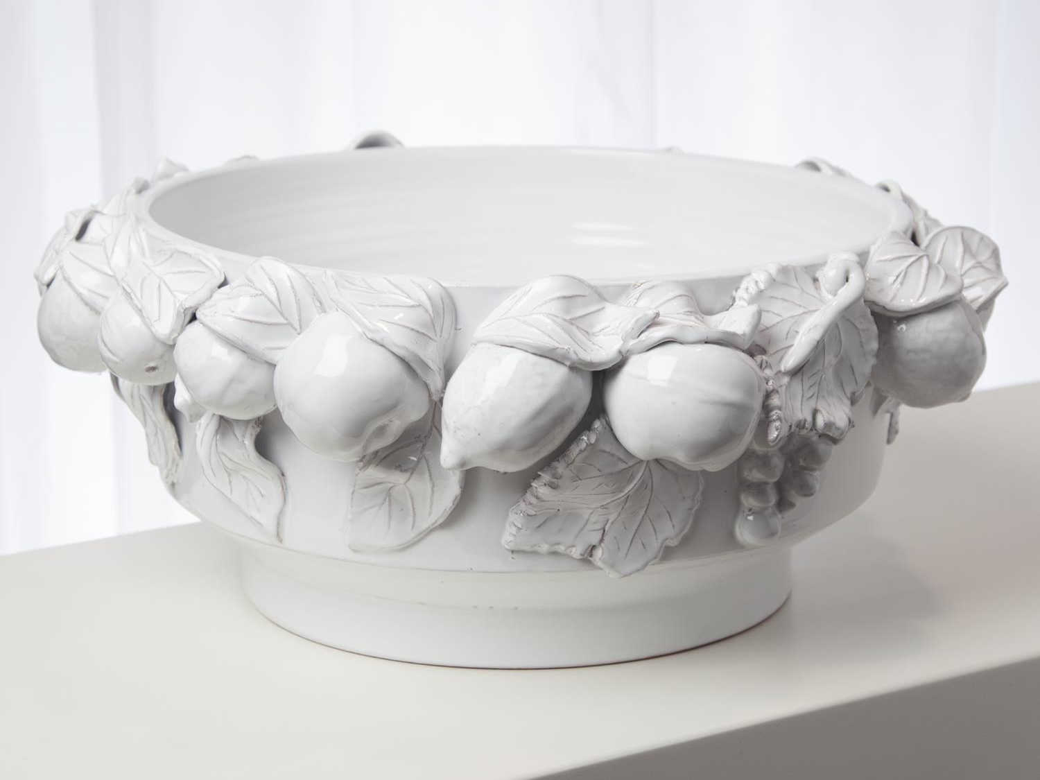 Global Views Della Robbia Antique White Decorative Bowl