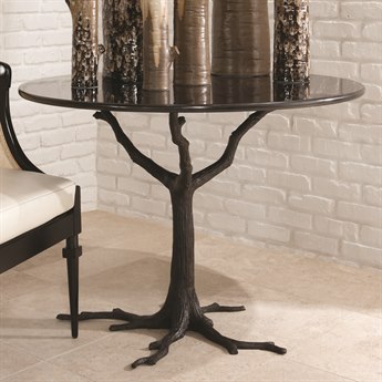 Global Views Round Granite Black Powder Coat Dining Table