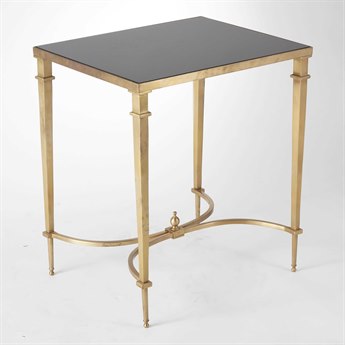 Global Views Rectangular Granite Brass End Table