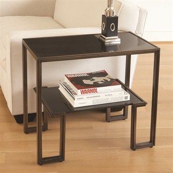 Global Views Rectangular Granite Bronze End Table