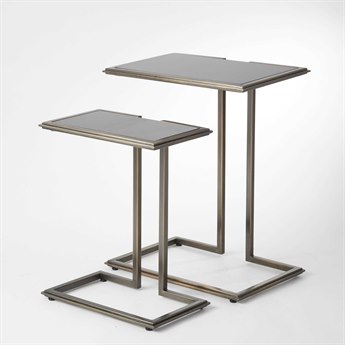 Global Views Rectangular Granite Bronze End Table