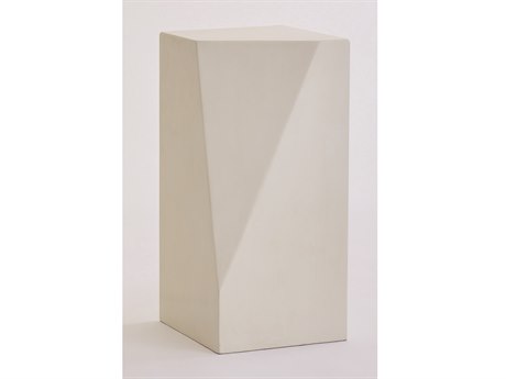 Global Views Square Wood Polyurethane Lacquer Ivory Polished wax End Table