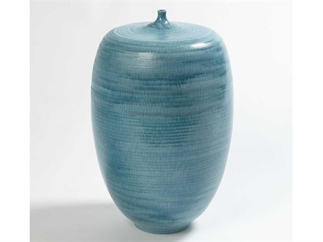 Global Views Fat Bottle Sea Blue Large Urn
