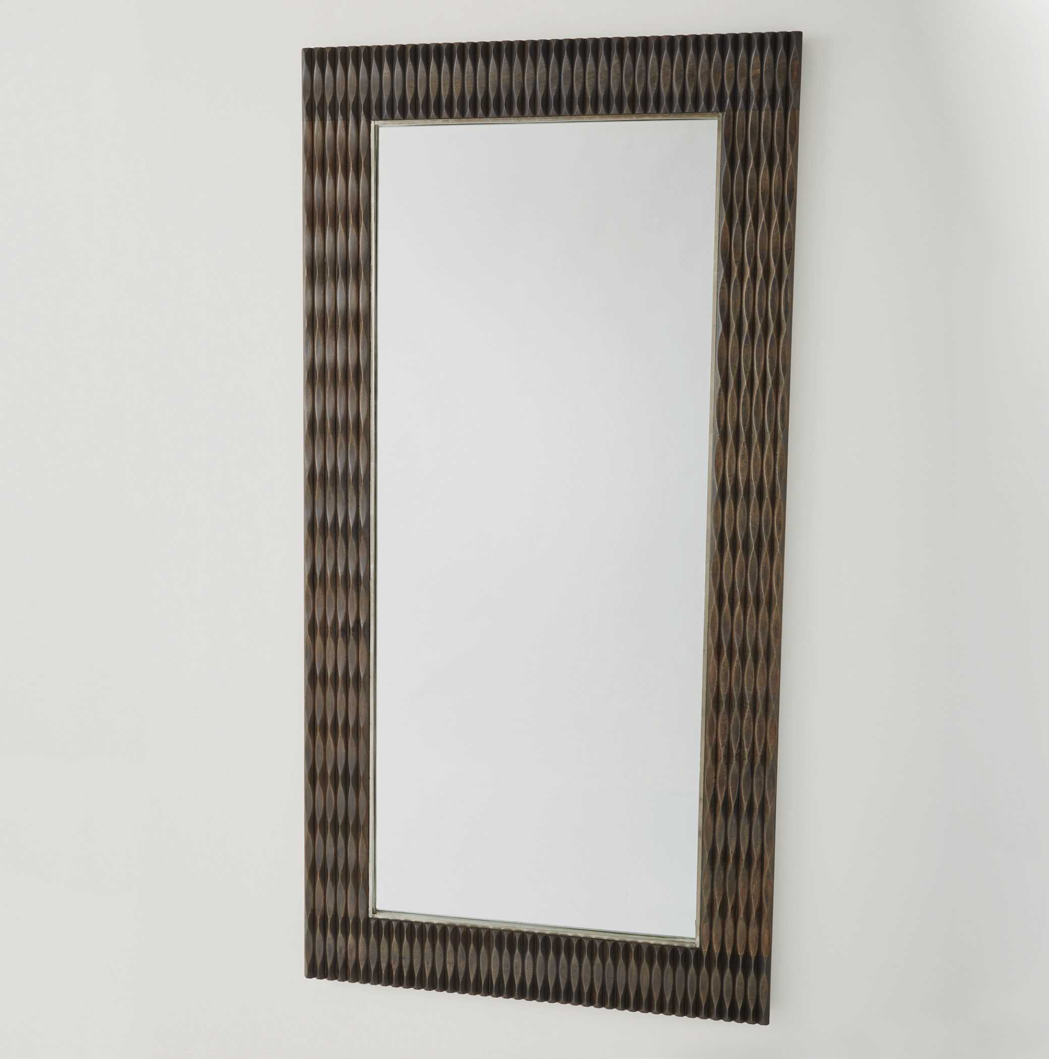 Global Views Walnut Grey Antique Nickel Floor Mirror