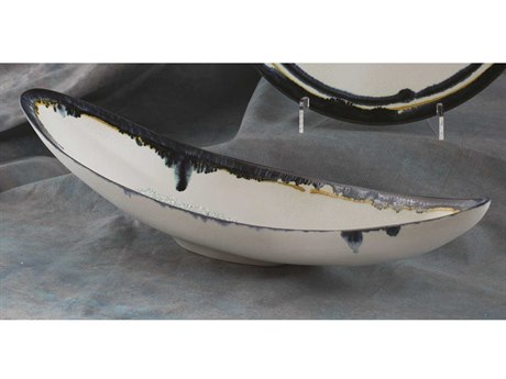 Global Views Glass Drip Decorative Canoe Bowl