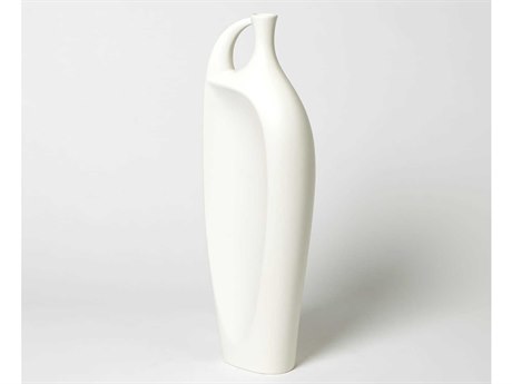 Global Views Indentation Matte White Medium Vase