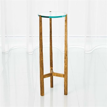 Global Views Oculus Round Glass End Table