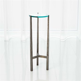 Global Views Oculus Round Glass End Table