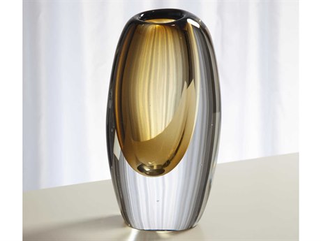 Global Views Off Set Moss Green Small Vase