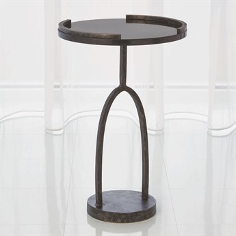 Global Views Round Granite End Table