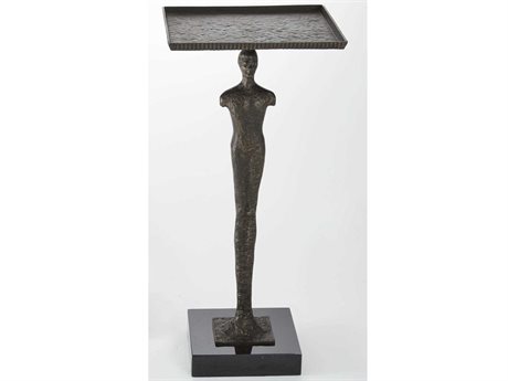 Global Views Rectangular Metal Bronze End Table