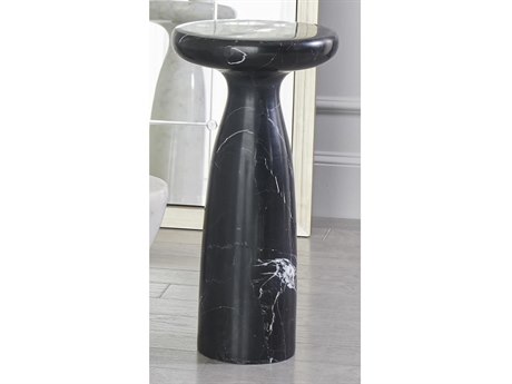 Global Views Round Marble End Table