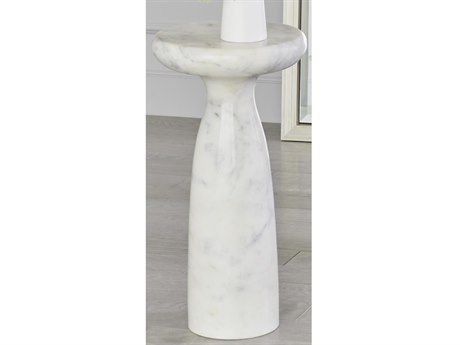 Global Views Round Marble End Table