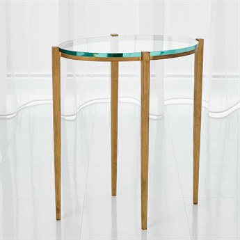 Global Views Petite Oval Glass End Table