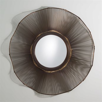 Global Views Prairie Bronze Round Wall Mirror
