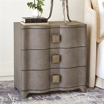 Global Views 3-Drawers Gray Oak Wood Chest Nightstand