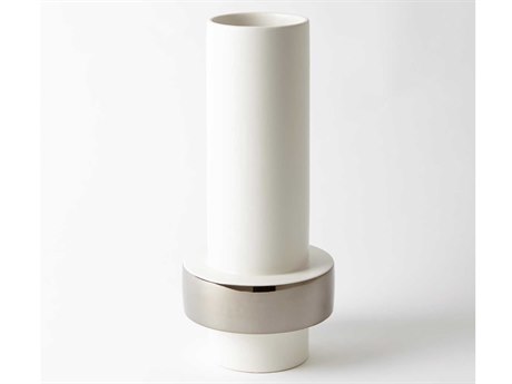 Global Views Low Ring Silver Vase