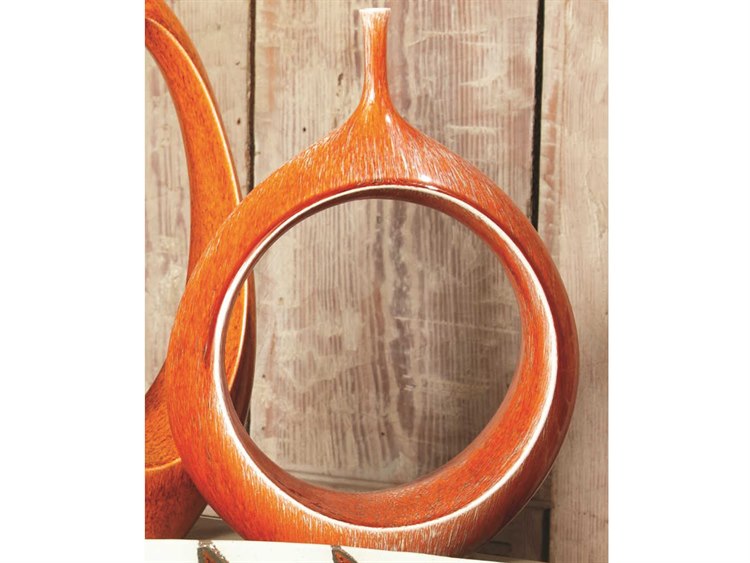 Global Views Open Ring Vase - Orange - Thumbnail 3