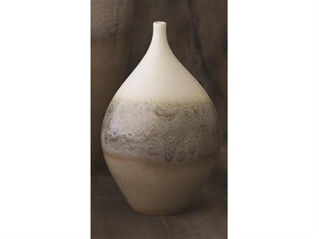 Global Views Rises Cream Small Wide Vase