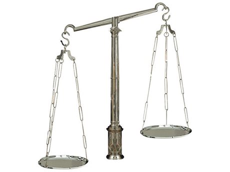 Global Views Nickel Library Scales Sculpture