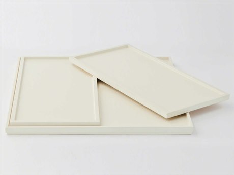 Global Views Nesting Ivory Serving Trays Set of 3