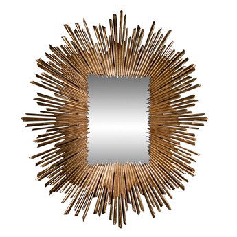 Global Views Soleil Gold Leaf Rectangular Wall Mirror