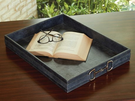 Global Views Stirrup Blue Wash Serving Tray