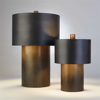 Global Views Antique Zinc Ombre Brass Black Table Lamp