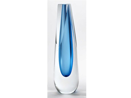 Global Views Triangle Cut Cobalt Vase