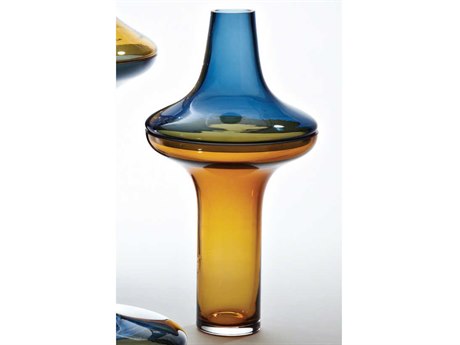 Global Views Tall Cobalt / Amber Vase