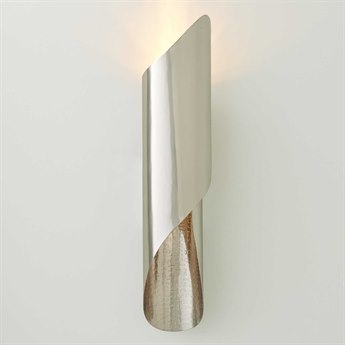 Global Views 1-Light Antique Nickel Shiny Wall Sconce