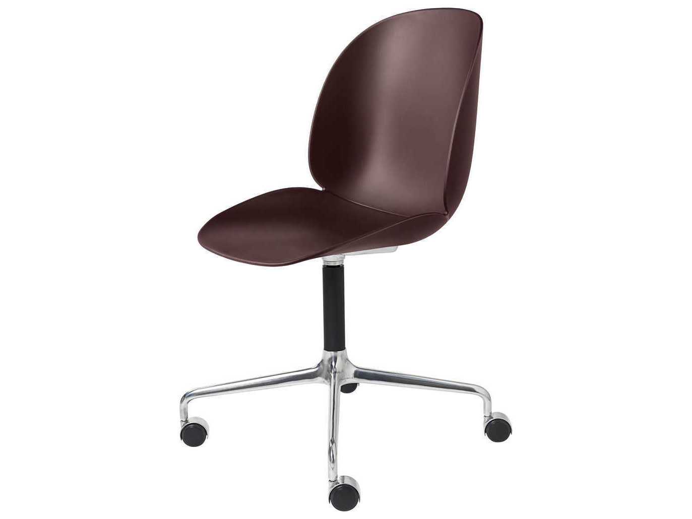 gubi beetle dark pink  polished aluminum black matt computer chair