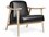Gus* Modern Baltic Saddle Black Leather / Walnut Accent Chair  GUMECCHBALTSADBLAWN