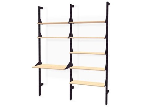 Gus* Modern Branch Ash Black Blonde Beige Wood Leaning Ladder Desk