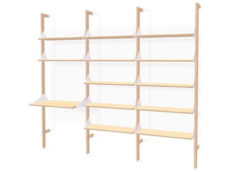 Gus* Modern Branch Ash Blonde White Beige Wood Leaning Ladder Desk
