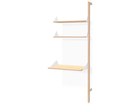 Gus* Modern Branch Ash Blonde White Beige Wood Leaning Ladder Desk