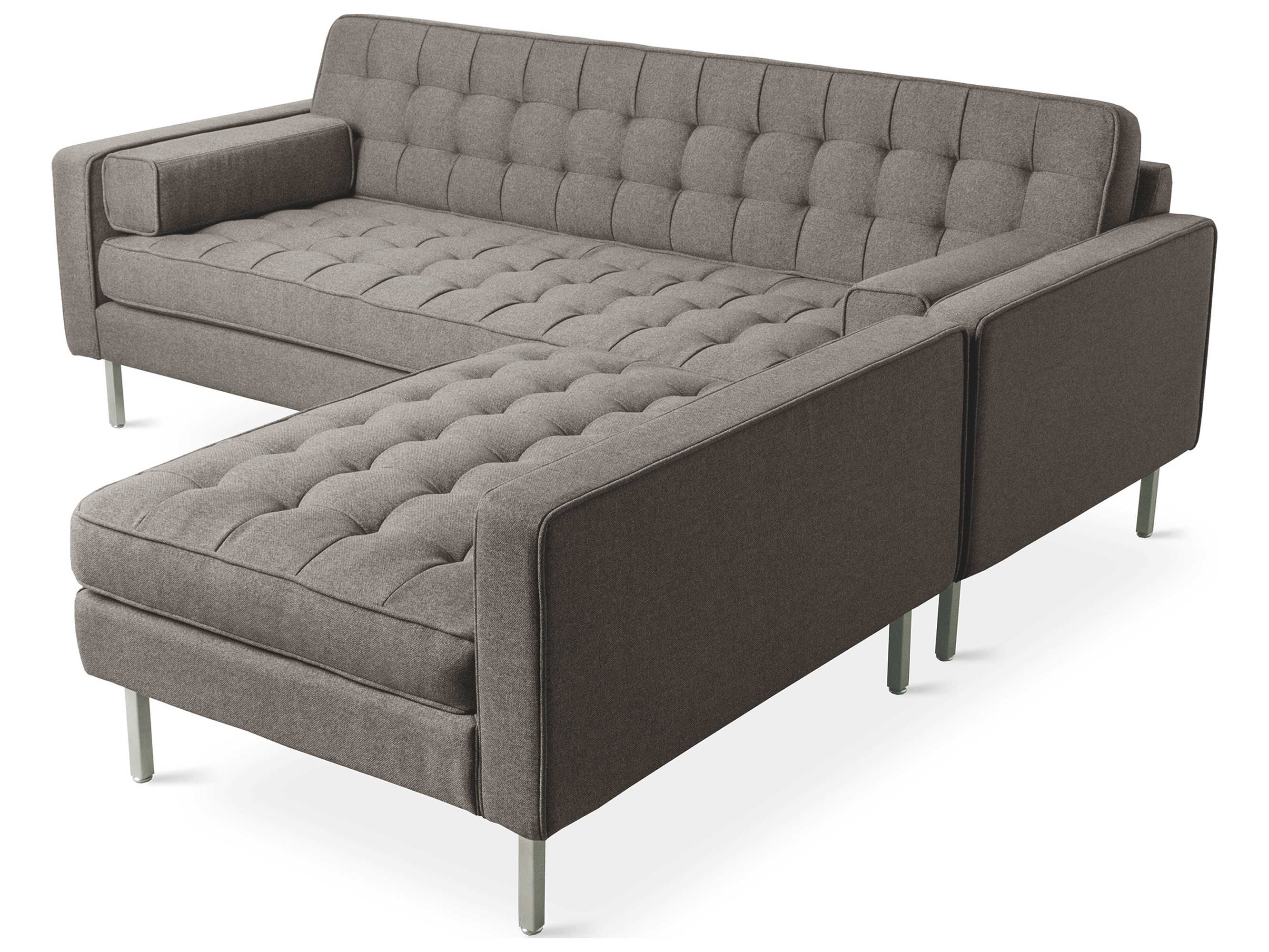 Gus* Modern Spencer Bayview Osprey / Stainless Steel Sectional Sofa
