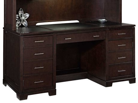 Hekman Home Office Mocha Ebony Ash Wood Executive Desk