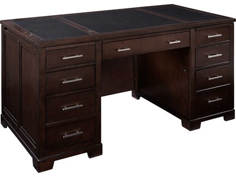 Hekman Home Office Brown Ash Wood Executive Desk