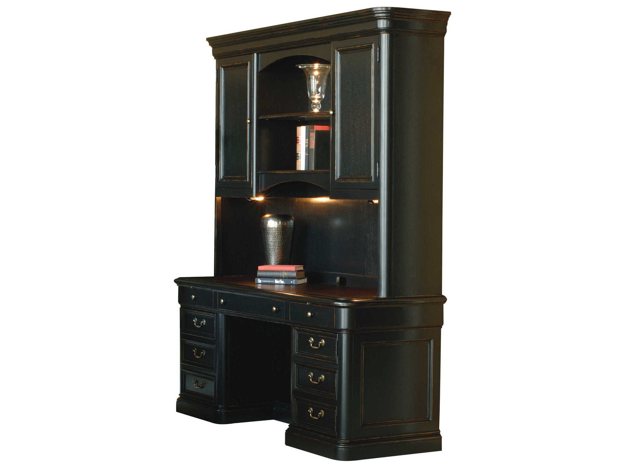 Hekman Office Louis Phillipe Executive Credenza Desk With Deck Hekman Office Louis Phillipe Executive Credenza Desk With Deck 7 9141 Set