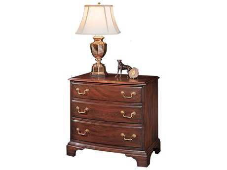 Henkel Harris 3-Drawers Brown Mahogany Wood Chest Nightstand