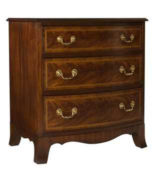 Henkel Harris 3-Drawers Brown Mahogany Wood Chest Nightstand