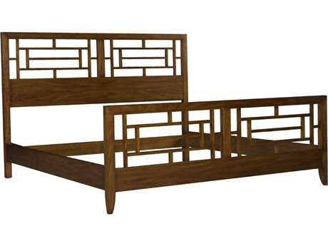 Henkel Harris Brown Mahogany Wood Queen Panel Bed