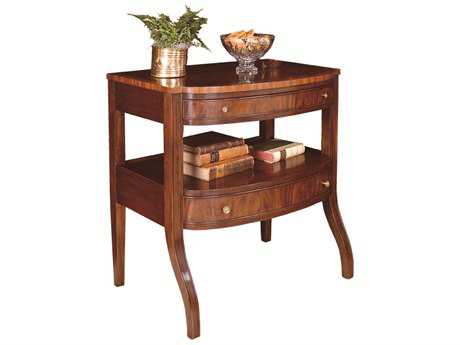 Henkel Harris 2-Drawers Brown Mahogany Wood Nightstand