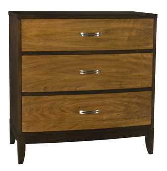 Henkel Harris Bowfront 3-Drawers Brown Mahogany Wood Dresser