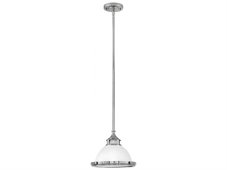 Hinkley Amelia 1-Light Polished White Glass Bell Dome Pendant