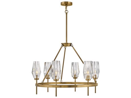 Hinkley Ana 6-Light Heritage Brass Crystal Candelabra Chandelier