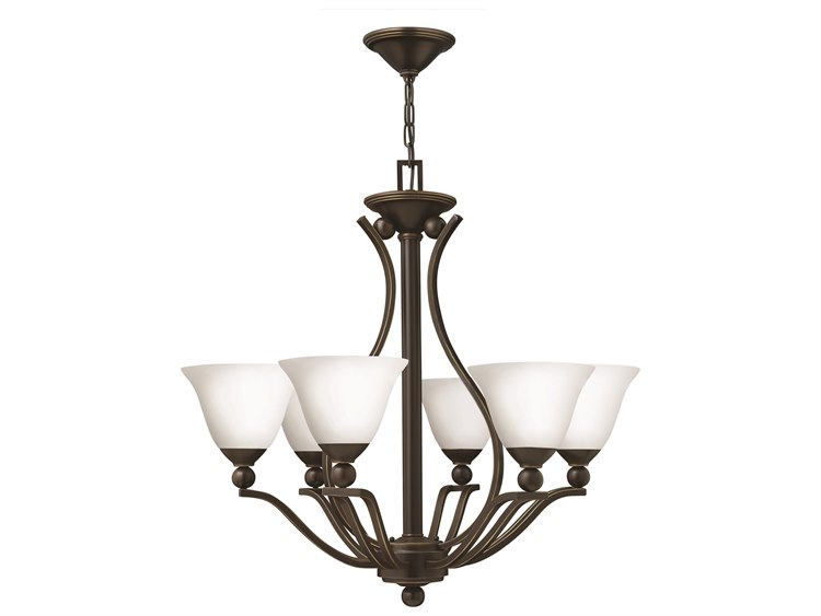 Hinkley Bolla 3-Light Olde Bronze Glass Bell Chandelier