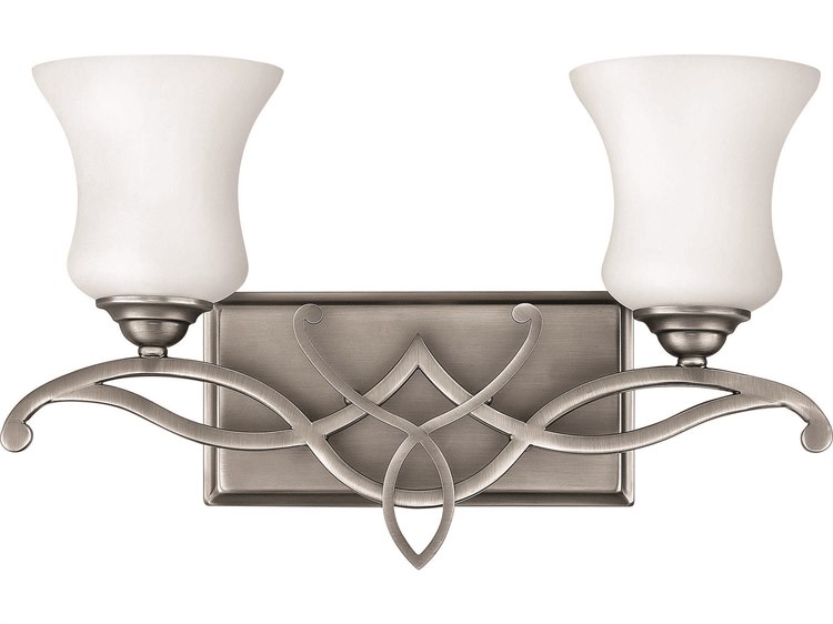 Hinkley Brooke 2-Light Antique Nickel Glass Vanity Light