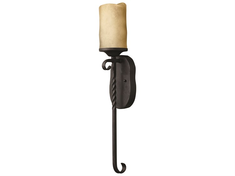 Hinkley Casa 1-Light Olde Black Glass Wall Sconce